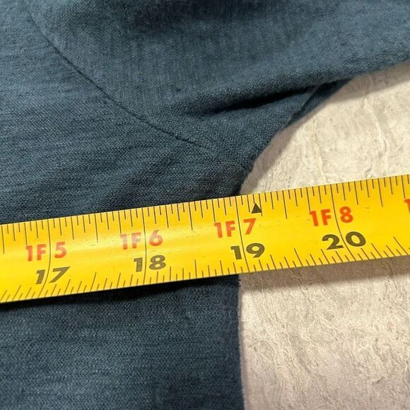 Cut Loose Women’s Blue Linen Blend Hi Low Lace Scoop Neck Top Size M - Picture 10 of 13